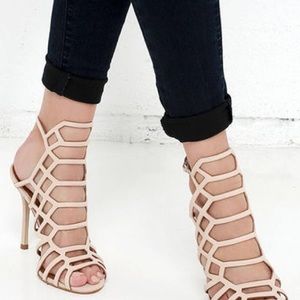 Steve Madden caged nude heels